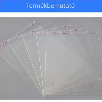 OPP öntapadós átlátszó ruhákhoz való tasak logónyomással, műanyagból készült, elsődleges anyag, gyártás forró kés, sík kés, virágkés