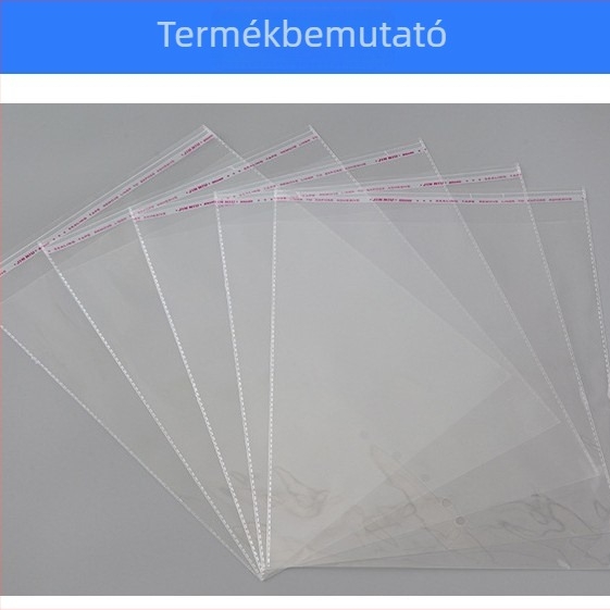 OPP öntapadós átlátszó ruhákhoz való tasak logónyomással, műanyagból készült, elsődleges anyag, gyártás forró kés, sík kés, virágkés