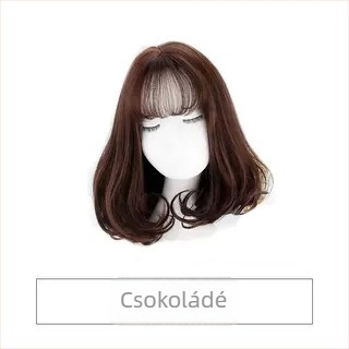 Női paróka, rövid göndör haj, koreai stílus, modell Pear Flower Roll Head Cover, hőálló szintetikus haj, Qi frufru