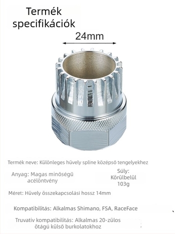 Kerepár középső tengely spline szerszám; acélból készült; kulcs; testreszabható gyártás; márka VXM