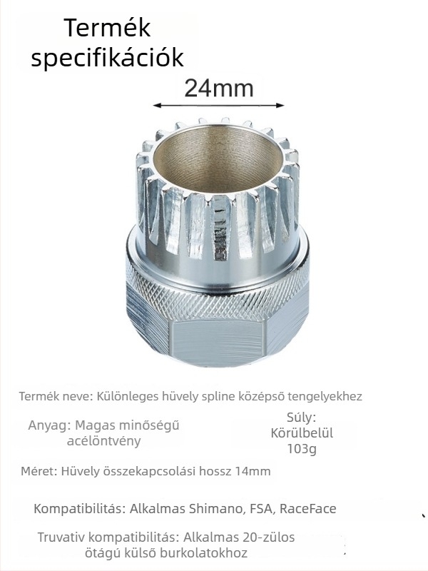Kerepár középső tengely spline szerszám; acélból készült; kulcs; testreszabható gyártás; márka VXM