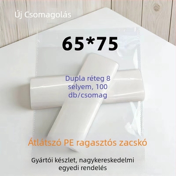 Átlátszó PE önzáró tasak, vastagított kétszintes műanyag csomagolás, tároló taska, nedvesség- és porálló