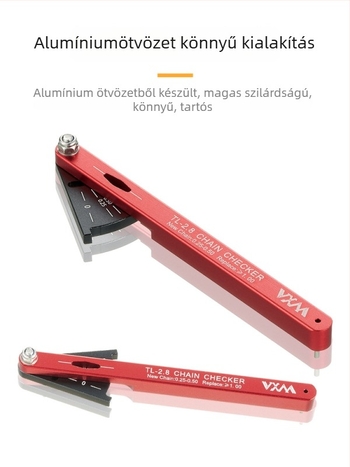 Kerékpárlánc kopásmérő, alumíniumötvözet, VXM márka, testreszabható feldolgozás, licencelhető magáncímke