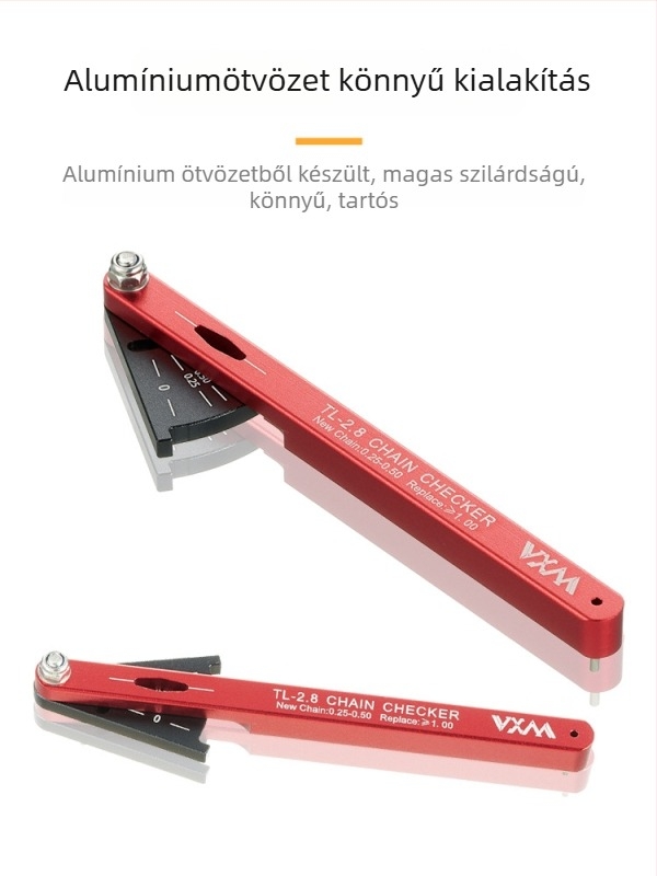 Kerékpárlánc kopásmérő, alumíniumötvözet, VXM márka, testreszabható feldolgozás, licencelhető magáncímke
