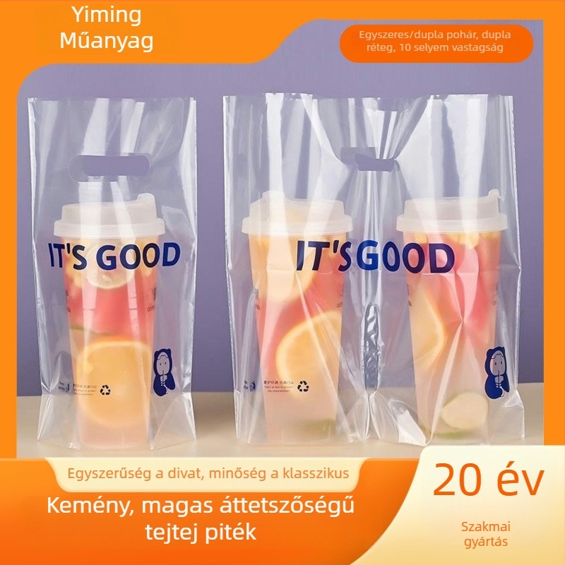 Tejes tea csomagoló zacskó; átlátszó; egy- vagy két pohárhoz; kettős falú kialakítás; megerősített