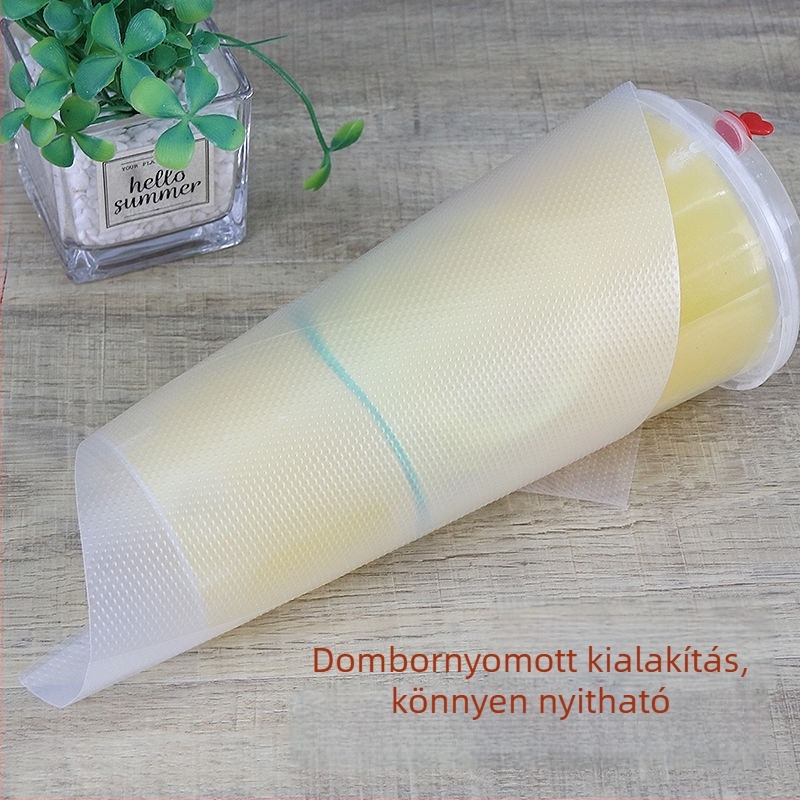Egyszer használatos, átlátszó műanyag tasak tejes tea csomagolásához, egy vagy két pohárhoz