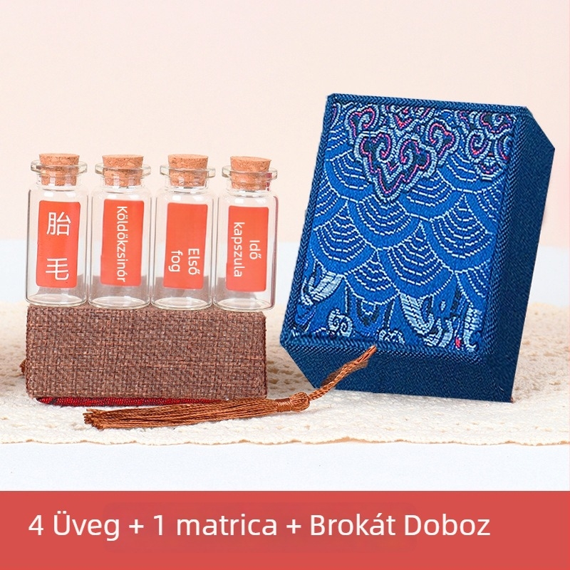 DIY Baba emlékdoboz üvegben – üveg doboz magzat szőrszál, köldökzsinór és tejfog gyűjtésére, csecsemőknek és 0–3 éveseknek