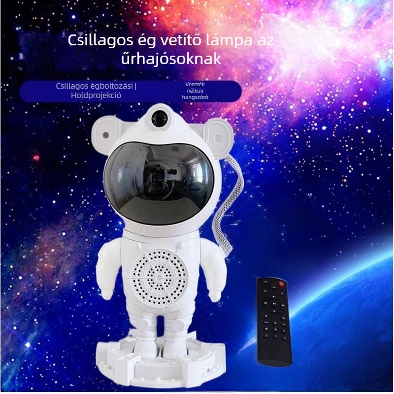 Űrnebula projektorlámpa, Bluetooth hangszóróval és távirányítóval, USB-üzemeltetés