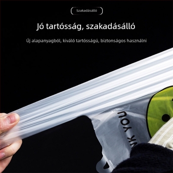 Elvihető ételcsomagoló táska mosolygós dizájnnal, átlátszó vastított műanyag, kétszintes 5 silk vastagság, Tung Plastic márka, privát címke készen áll