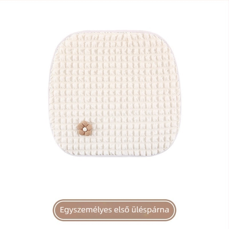 Autóülés párna, univerzális négy évszakos, puha felület, töltet: szintetikus rost, hátsó ülésre való, egy darabos huzattal
