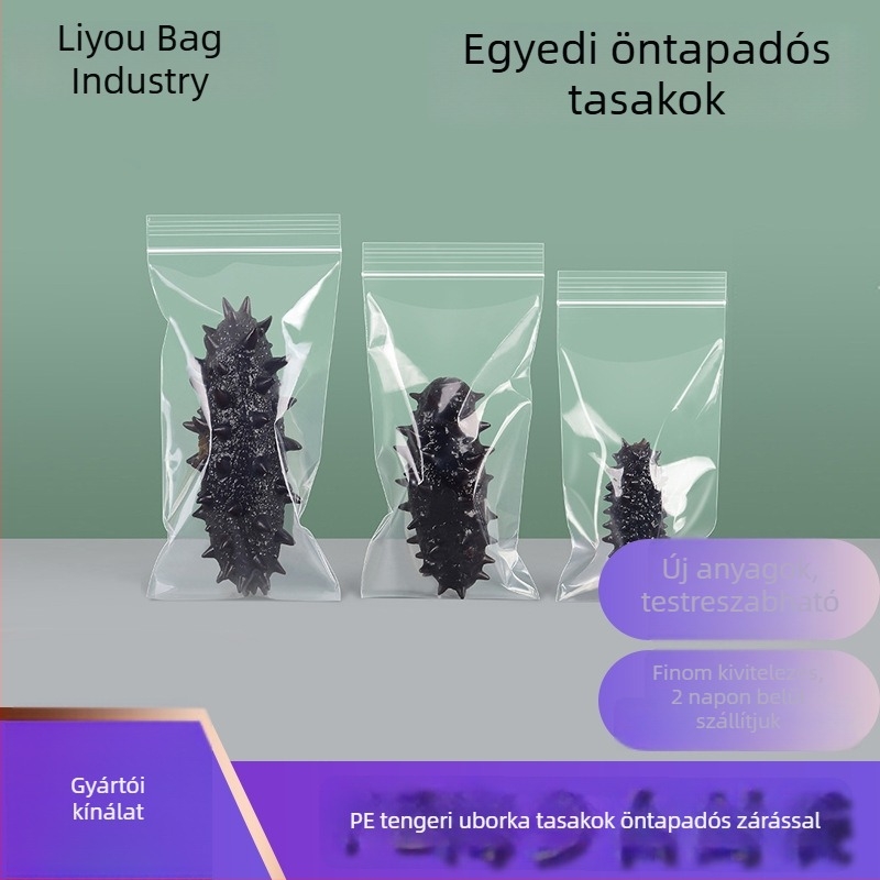 Átlátszó vastagított élelmiszer-zsákok tengeri uborka áztatáshoz, hűtéshez és fagyasztáshoz