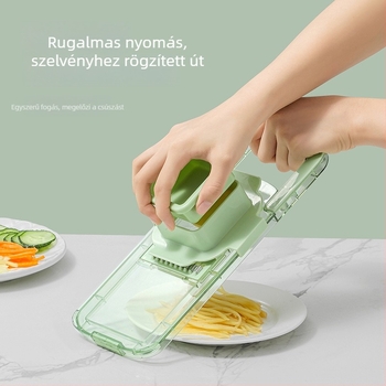 Kézi multifunkcionális zöldségvágó átlátszó testtel - PET anyag, testreszabható feldolgozás, logó nyomtatás