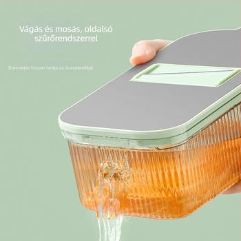 Kézi multifunkcionális zöldségvágó átlátszó testtel - PET anyag, testreszabható feldolgozás, logó nyomtatás