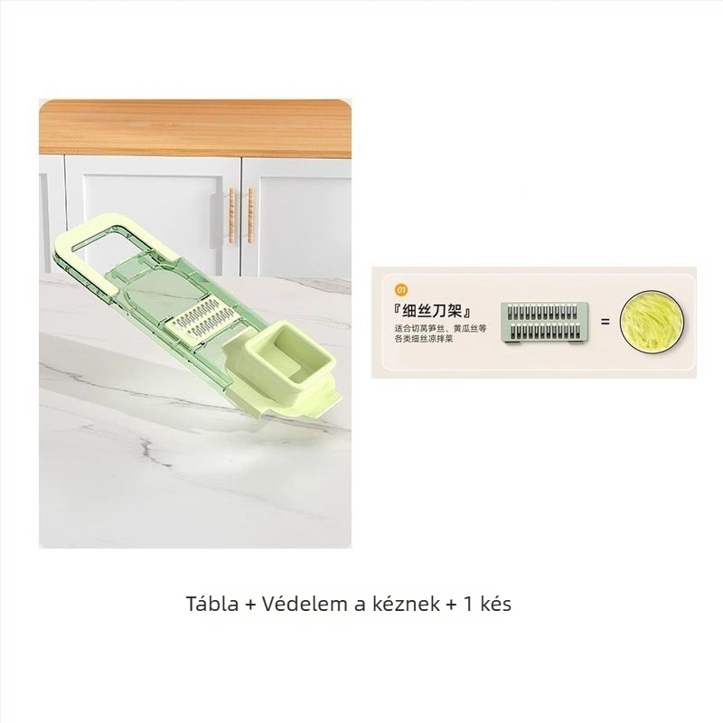 Kézi multifunkcionális zöldségvágó átlátszó testtel - PET anyag, testreszabható feldolgozás, logó nyomtatás