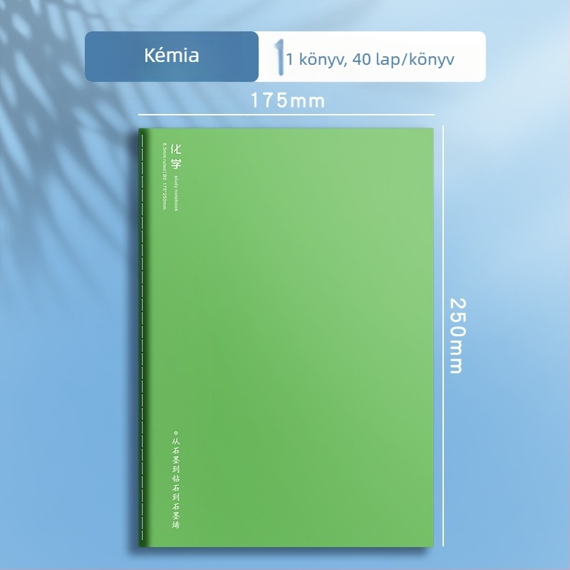 B5-ös teljes tantárgyú jegyzetfüzet-készlet középiskolások és gimnáziumba járók számára – kínai, matematika és angol