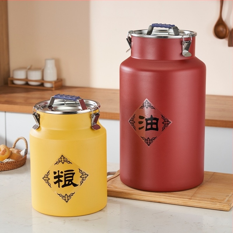 Rozsdamentes acélból készült kör alakú tárolóedény, kapacitás 5L+ — frissességmegőrző tartály, Hongjunda