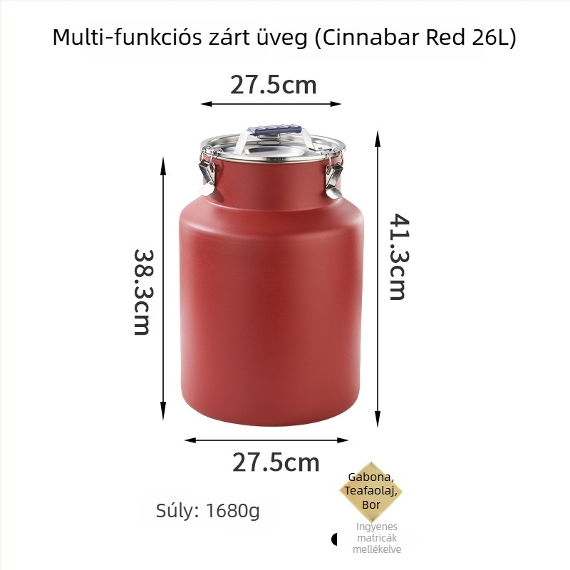 Rozsdamentes acélból készült kör alakú tárolóedény, kapacitás 5L+ — frissességmegőrző tartály, Hongjunda