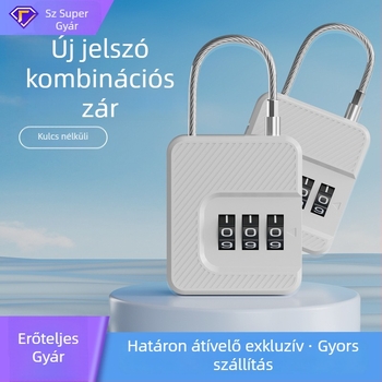 Jelszós kis lakat, utazáshoz — ABS + rozsdamentes acél vezeték, modell F337, zárókar vastagsága 3 mm, távolság a zárókarok között 30 mm