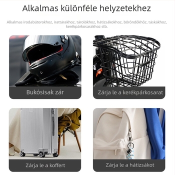 Jelszós kis lakat, utazáshoz — ABS + rozsdamentes acél vezeték, modell F337, zárókar vastagsága 3 mm, távolság a zárókarok között 30 mm