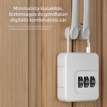 Jelszós kis lakat, utazáshoz — ABS + rozsdamentes acél vezeték, modell F337, zárókar vastagsága 3 mm, távolság a zárókarok között 30 mm