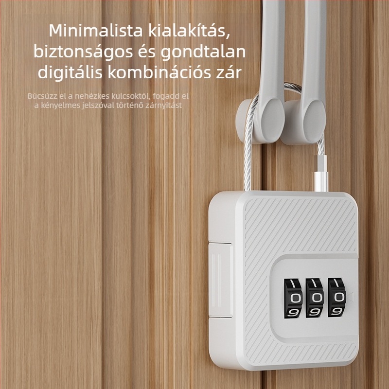 Jelszós kis lakat, utazáshoz — ABS + rozsdamentes acél vezeték, modell F337, zárókar vastagsága 3 mm, távolság a zárókarok között 30 mm