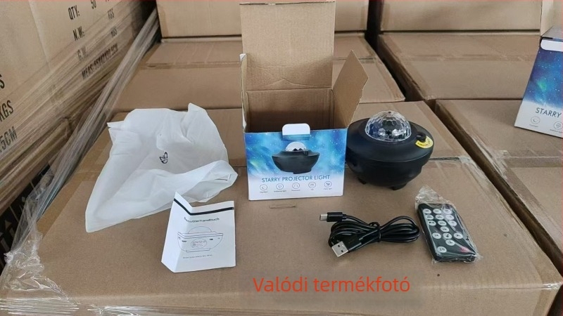 Csillagfényes égbolt projektor USB-s Bluetooth hangszóróval és távirányítóval, víz-hullám mintázatú lézeres projekcióval