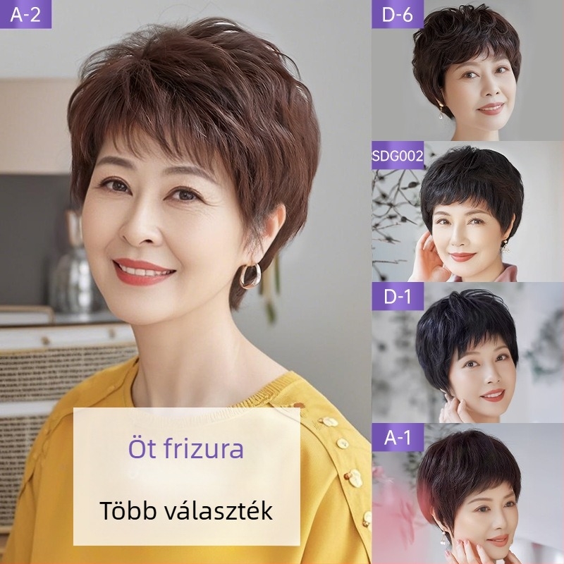 Női paróka – rövid göndör haj, kézzel szőtt, emberi hajból; festhető vagy dauerolható