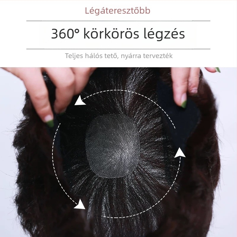 Női paróka – rövid göndör haj, kézzel szőtt, emberi hajból; festhető vagy dauerolható