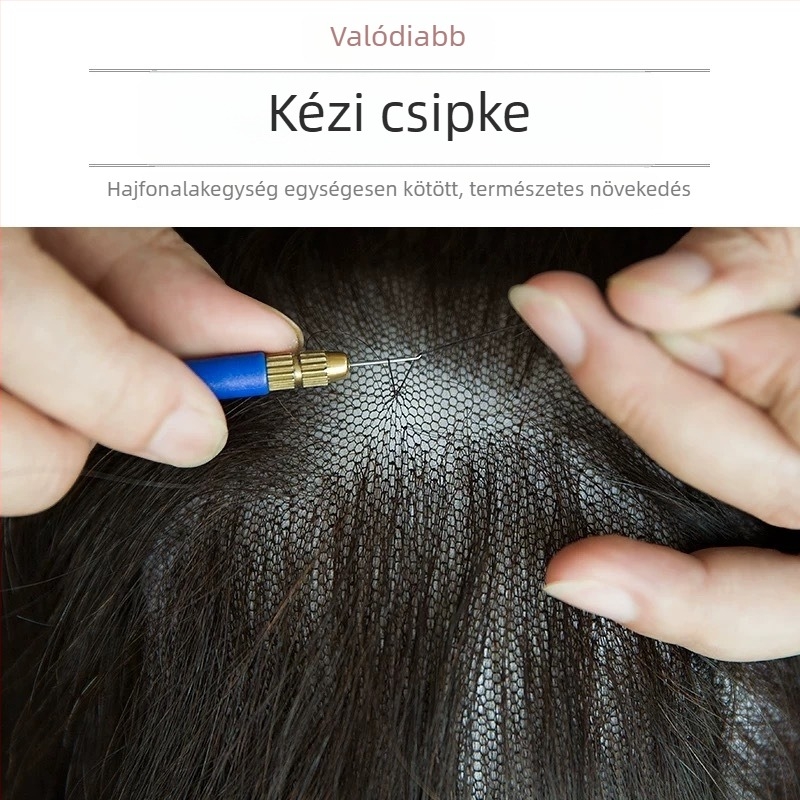 Női paróka – rövid göndör haj, kézzel szőtt, emberi hajból; festhető vagy dauerolható