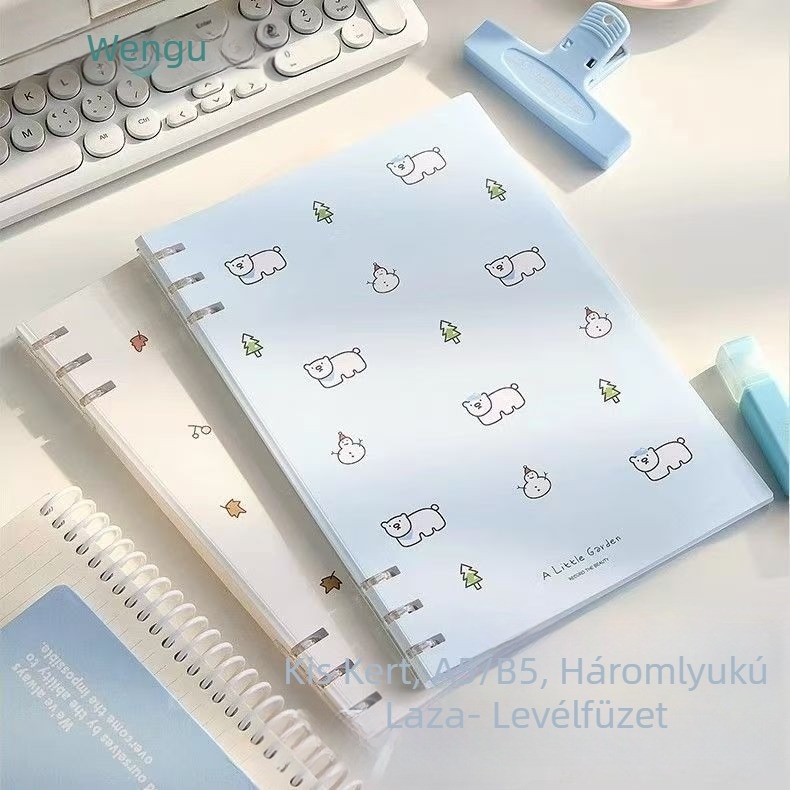 Wengu notesz leválasztható lapokkal, háromgyűrűs kötés, PP borító, dupla offset papír, 78 g/m², 50–100 oldal