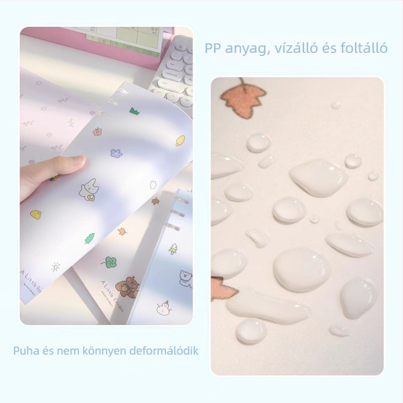 Wengu notesz leválasztható lapokkal, háromgyűrűs kötés, PP borító, dupla offset papír, 78 g/m², 50–100 oldal