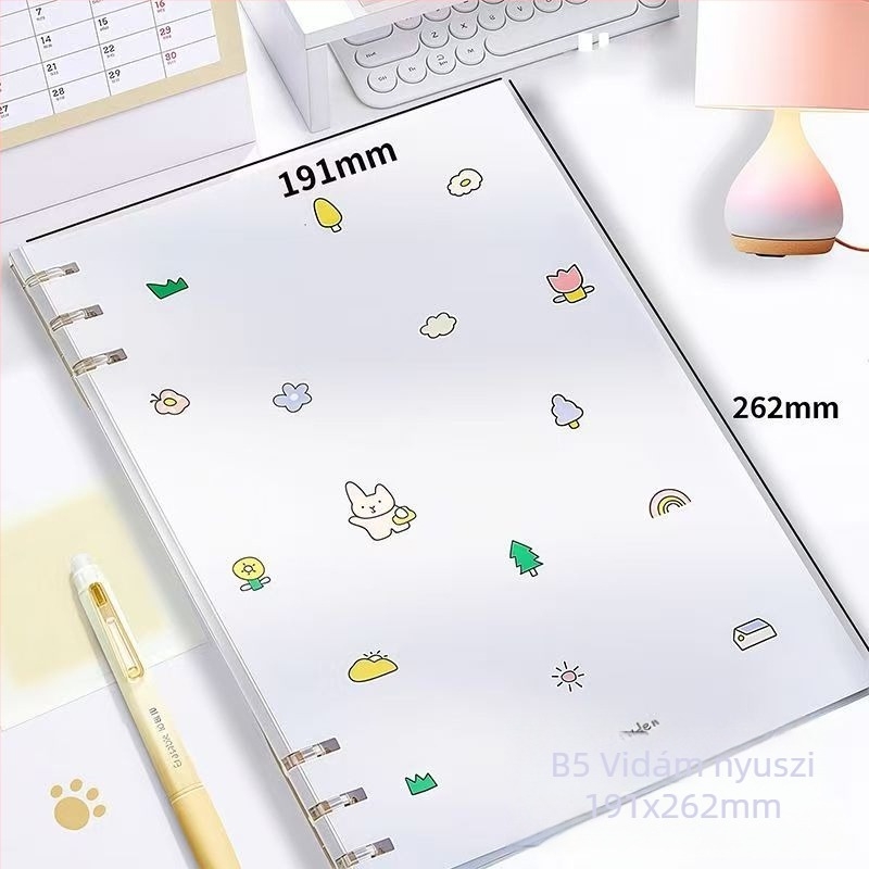 Wengu notesz leválasztható lapokkal, háromgyűrűs kötés, PP borító, dupla offset papír, 78 g/m², 50–100 oldal