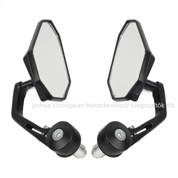 Motorkerékpár hátsó tükör - RM112, négyszögletes tükör, állítható ívelt kar, univerzális illeszkedés