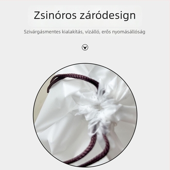 Mackó motívumú húzózsinóros tároló táska, két rétegű kivitel, matt felület, cipőknek, ruháknak és utazási kozmetikumoknak