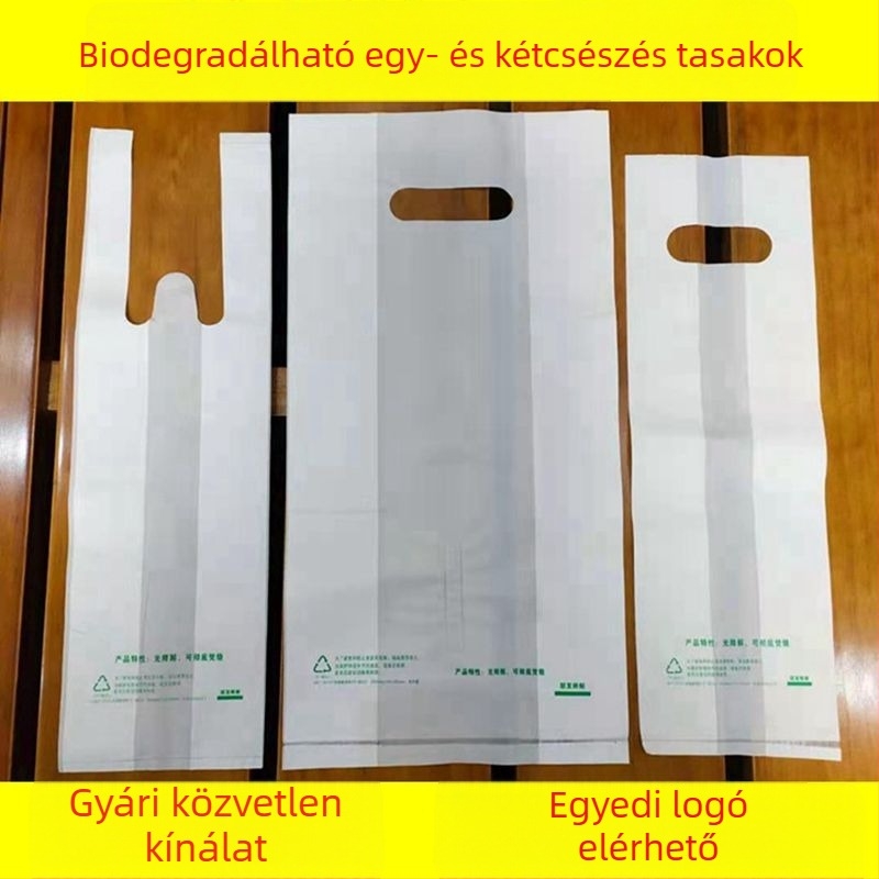Fotodegradálható egy- és dupla poharas tej-tea elvitelre készített zacskók, vastagított kávéital zacskók, fogantyúval ellátott biológiailag lebomló műanyag zacskók