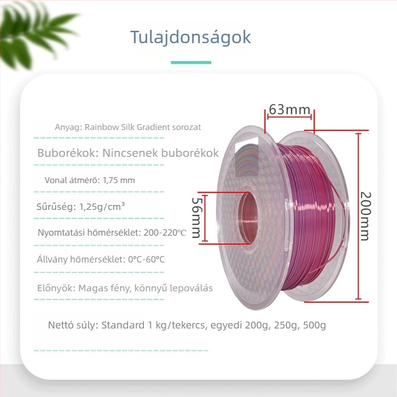 Leji PLA filament 3D nyomtatáshoz – engedélyezett magánmárka, nem importált (PLA, 1.4 kg)
