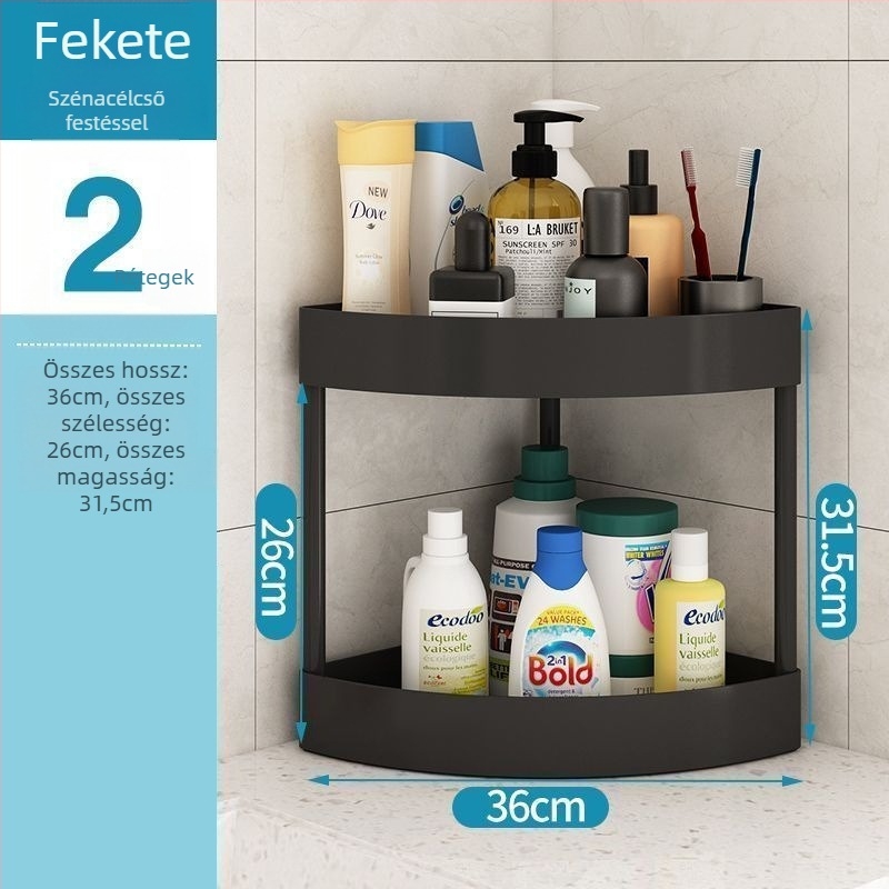Háromszög alakú padlóra álló tároló állvány, összecsukható, több rétegű, műanyag, modern minimalist stílus