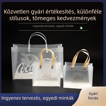 Átlátszó PVC kézitáska matt felülettel, vízálló PP műanyagból; esküvői bonbon- és ajándéktasak ruháknak és ékszereknek.