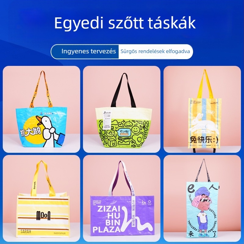 Egyedi kézzel szőtt bevásárlótáskák — vállon viselhető táskák kiállításokra