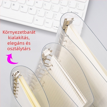 A7-es oldható lapos notesz, A6 puha fedéllel, A5-ös hat lyuk, B5-ös kilenc lyuk, A4-es négy lyuk, 26 lyuk és 20 lyuk