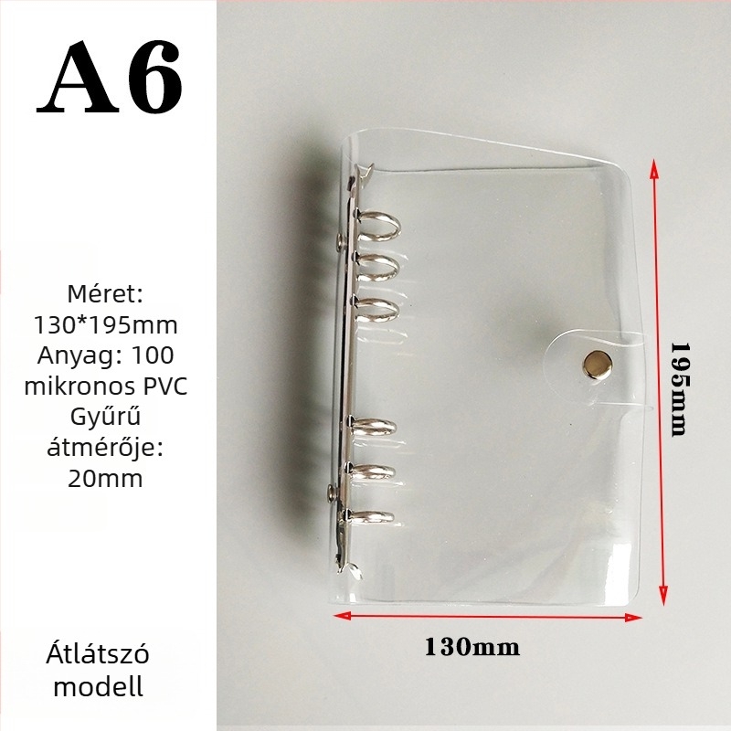 A7-es oldható lapos notesz, A6 puha fedéllel, A5-ös hat lyuk, B5-ös kilenc lyuk, A4-es négy lyuk, 26 lyuk és 20 lyuk