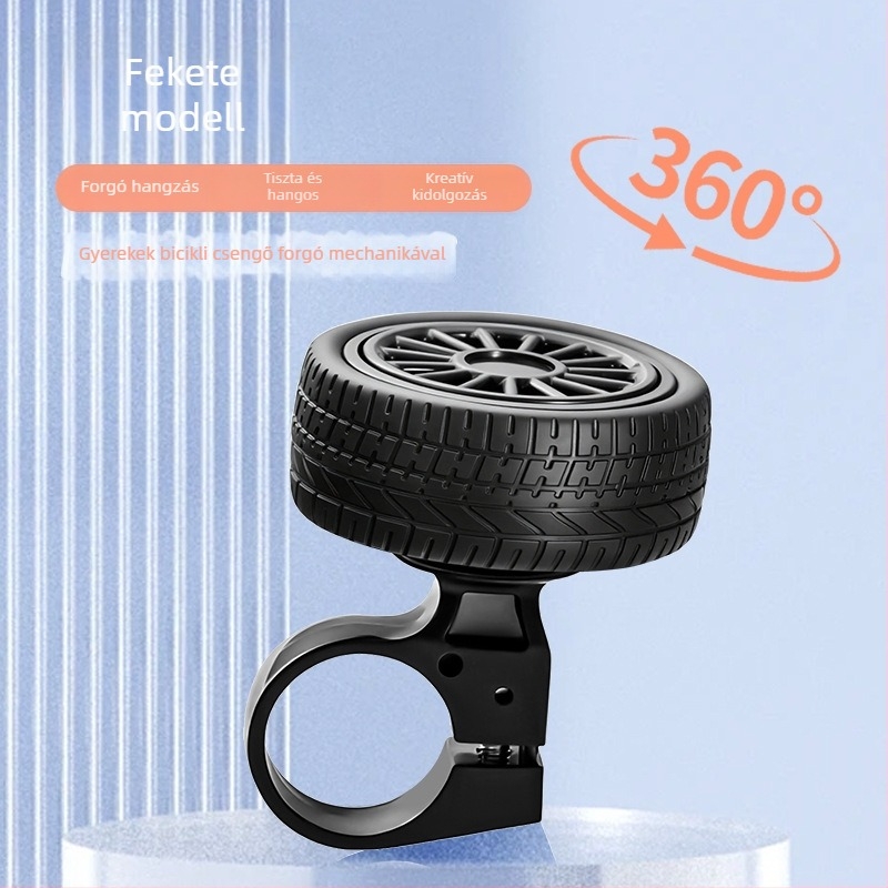 Babakocsi és kerékpár csengő, jellemzők: gumi kerék + ötvözet belső; modell Stroller Tire Bell; márka pther