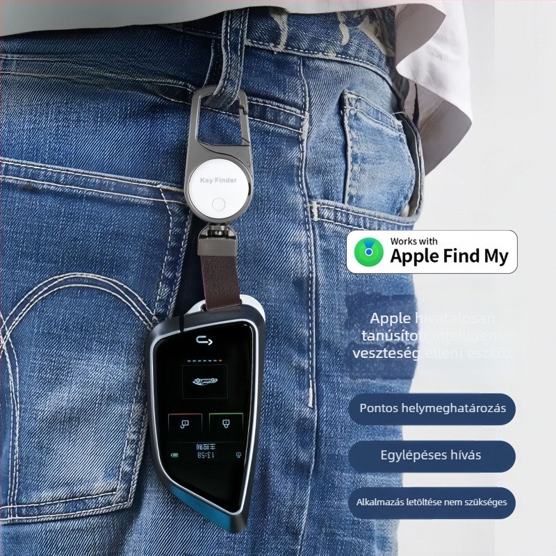 Bluetooth Anti-Loss Kulcstartó Medállal | Modell Ap300, Cink-ötvözet, 60 g, Medálként hordható, Bluetooth-kapcsolat