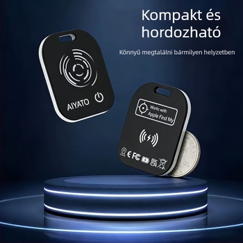Kártya-kereső elvesztés elleni eszköz Apple iOS-hez; egygombos keresés; 50 mAh akkumulátor; tömeg 5,5 g; globális vezeték nélküli hatótávolság; ABS + PVC anyag