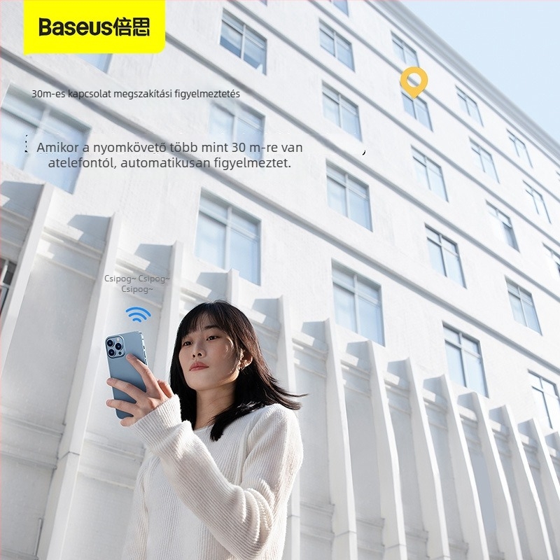 Baseus Bluetooth intelligens anti-eltűnés nyomkövető BS-BF001, GPS helymeghatározás, 30m hatótáv, iOS kompatibilis, PC ház