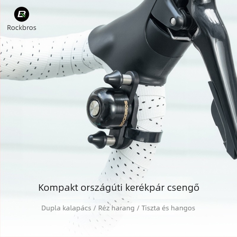 ROCKBROS országúti kerékpár csengő dupla fejű haranggal, ívelt kormányhoz – figyelmeztető jelzés, városi kerékpárkiegészítő