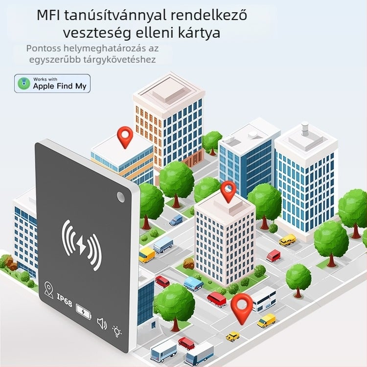 Guolink Anti-lost tracker 15 m vezeték nélküli hatótávolság, 80 mAh akkumulátor, Android NFC, pénztárca-stílusú viselés, ABS+PVC burkolat