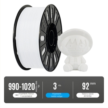 PETG 1,75 mm filament, körülbelül 990–1020 m, 3 kg tekercs 3D nyomtatáshoz