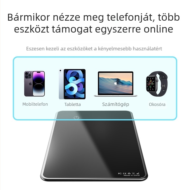 Trangjan P045 Kártya típusú anti-lopás nyomkövető vezeték nélküli töltéssel, Apple iOS-kompatibilis, Üveg anyag, globális hatótáv, <500 mAh akkumulátor