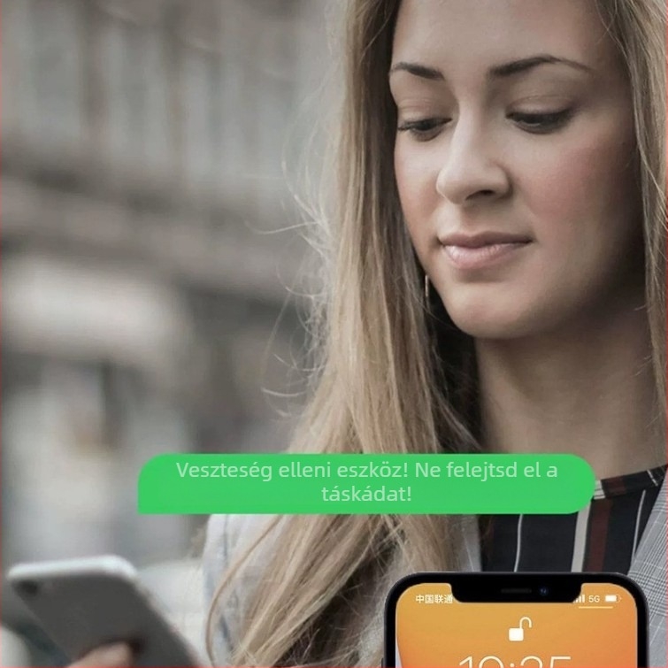 Bluetooth anti-lopás nyomkövető iOS-hoz, modell C8; hatótávolság 10–25 m; akkumulátor 240 mAh; tömeg 9 g.